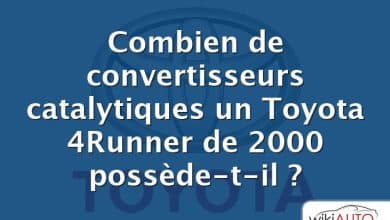 Combien de convertisseurs catalytiques un Toyota 4Runner de 2000 possède-t-il ?